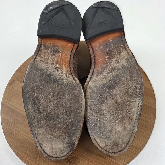 Allen Edmonds Neumok Brown Leather Cap Toe Shoes Sz 9.5D Wingtip Dress‎ Shoe USA